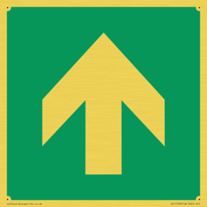 E907 Safe condition: Up / forwards arrow (90 deg supplimentary)